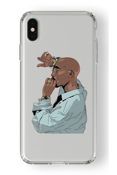 Multitronic iPhone X and XS Compatible Tupac Face Design Printed Transparent ...
