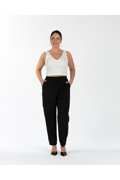 LUOKK Naısa Elastic Waist Woven Large Size Cargo Pants