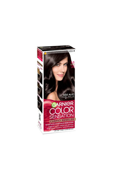 Garnier Color Sensation Çarpıcı Renkler Saç Boyası 3.0 Çarpıcı Koyu Kahve ( 1 ADET )