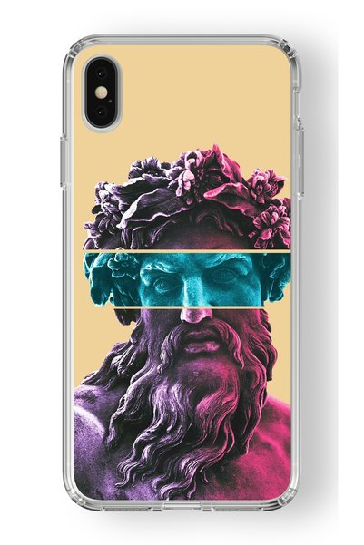 Multitronic حافظة شفافة مطبوعة بتصميم تمثال زيوس متوافقة مع هاتف Iphone X وXs