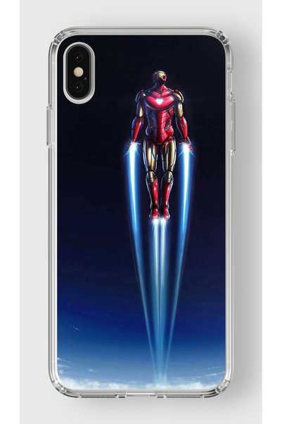 Multitronic حافظة شفافة مطبوعة بتصميم الرجل الحديدي متوافقة مع هاتف Iphone X وXs
