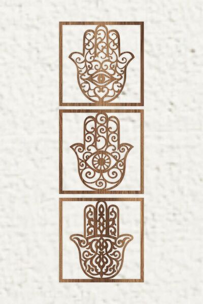 UNT Set de pictură decorativă de perete Hamsa, 3 piese