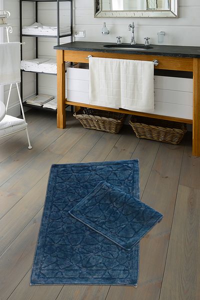Alanur Home Yıldız Βαμβακερό Σφουγγαρίστρα 2 Συσκευασιών, Αντίκα Ναυτικό Μπλε