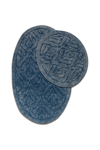 Alanur Home Пальмова овальна бавовняна 2-шарова швабра, зістарена, синя