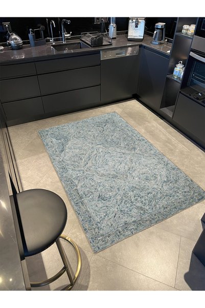 Rugs Modern Halı Knot Patterned Woven Base Carpet in Green Tones Miravip318
