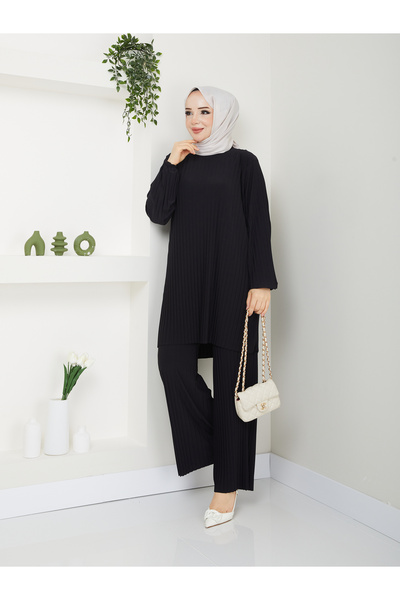 MODAMÜNASİP Set de pantaloni confortabili și eleganti, cu pliuri în sine, din...