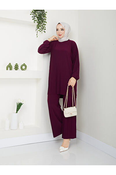 MODAMÜNASİP Harika Kendinden Piliseli Rahat Ve Şık Pantolon İkili Takım ??