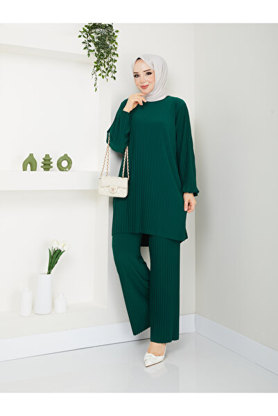 MODAMÜNASİP بدلة مكونة من قطعتين رائعة ومريحة وأنيقة ذات طيات ذاتية؟ ?