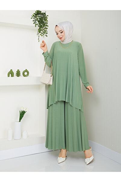 MODAMÜNASİP Set de pantaloni confortabili și eleganti, cu pliuri în sine, din două piese? ?