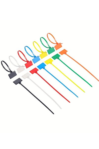 usin 100 Adet Sarı Etiketli Elektrik Kablosu Kablo Bağı Klips Plastik Kelepçe...