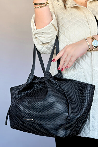 GALB LEATHER Üst Grup Hasır Gövdeli Mıknatıs Kapama Torba Model Premium Kadın...