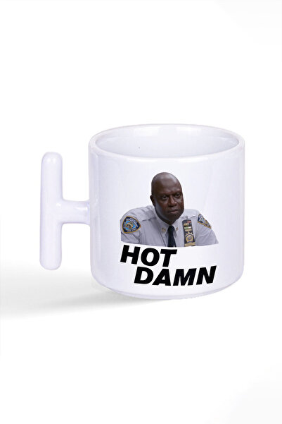 qoeuyl boutique Hot Damn Brooklyn 99 Captain Raymond Hold Printed T Handle Latte Cup Mug