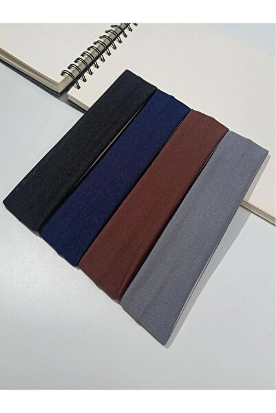 Herşey Nota Bandana elastică pentru femei, 4 bucăți, maro, negru, afumat, ble...