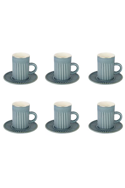 Vitale Porcelain Set of 6 Double Coffee Cups