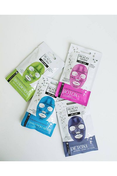 BEAUTY DERM Face Mask Gel Alginate Mask 4 Pcs