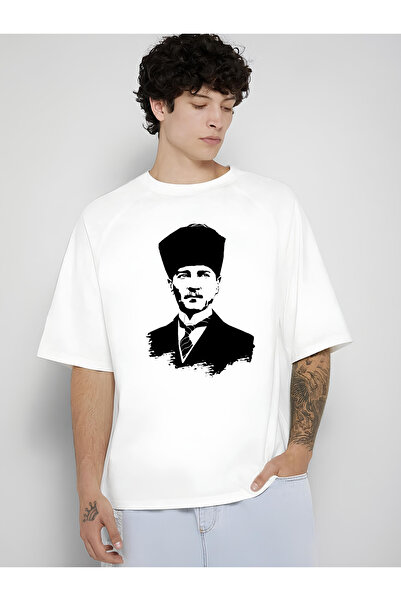 Edizen Imprimat Ataturk 100. Tricou negru oversize unisex din seria specială ...