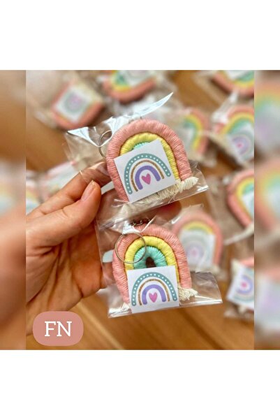 FN Makrome Gökkuşağı Anahtarlık 20 Adet (kişiye Özel)