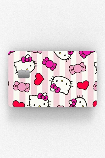 Namgo Hello Kitty Çizgili - Kart Kaplama Stickerı