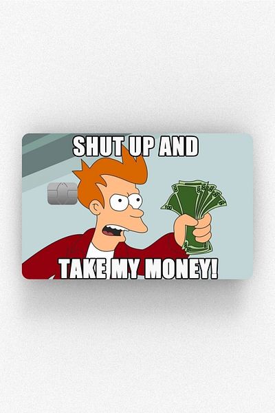Namgo ملصق تغليف بطاقة Shut Up Money Simpsons