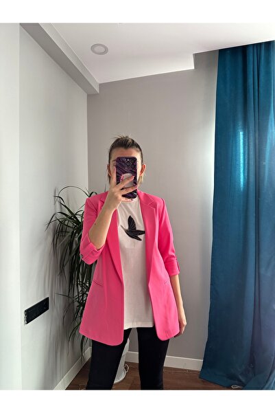 Black Style Pembe Blazer Ceket