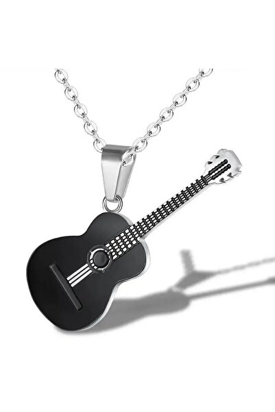 Herşey Nota قلادة جيتار ستانلس ستيل 316L أسود للجنسين