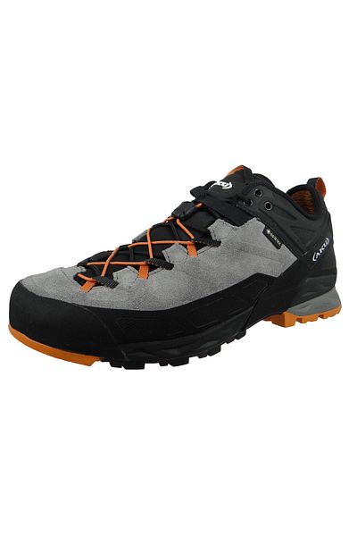 Aku Herren Halbschuhe Wanderschuhe Rock DFS GTX 722 Grau 186 Grey-Orange Wildleder / Wildleder mit VIBRAM Me