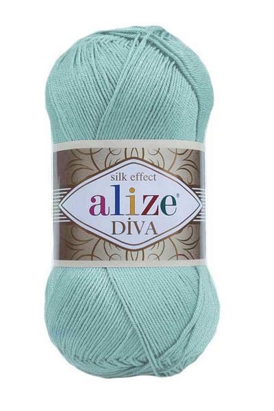 Alize Νήματα πλεξίματος χειρός Diva Mercerized Look 100 GR Χρώμα 463 MINT GREEN