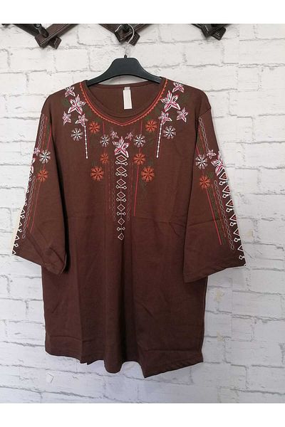 anne moda ankara Ολόσωμη καλοκαιρινή, βαμβακερή, χτενισμένη, άνετη μπλούζα