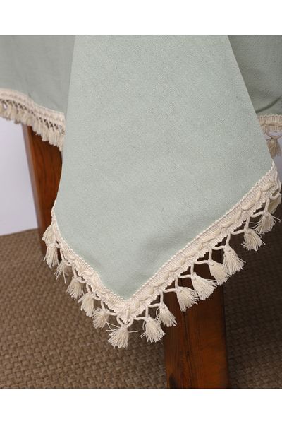 NDC HOME Τραπεζομάντηλο Premium Sage Green Pompom