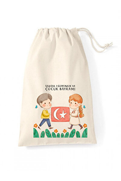 Elbasan Tekstil 5 قطع من حقيبة القماش الخام ذات الطابع الوطني ويوم الطفل في 2...