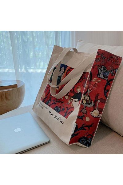 Buka Shops Geantă roșie Henri Matisse - Pânză