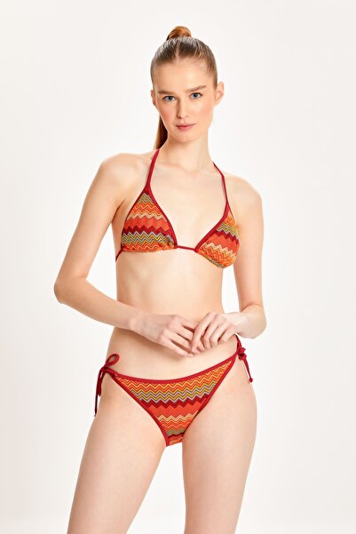 TOO SALTY SWIMWEAR Burgundy Lace Triangle Bikini - Side Tie, Set 24S116ST