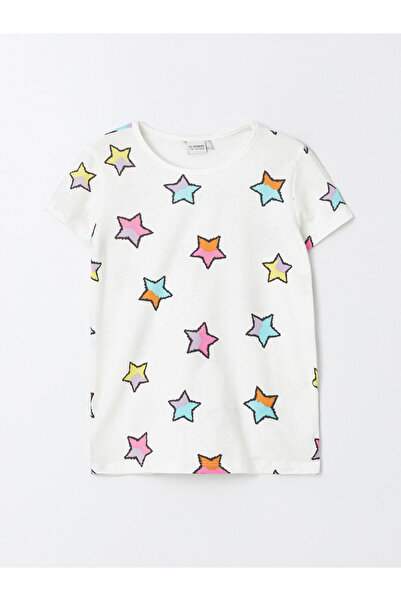 LC Waikiki Crew Neck Printed Short Sleeve Girl's T-Shirt