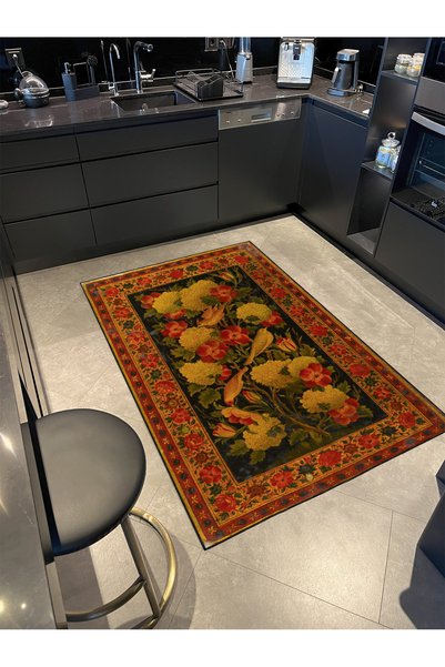 Rugs Modern Halı Orange Floral Geometric Modern Decorative Carpet Miravip259