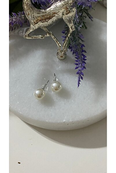 Nilperi takı 316l steel pearl look bead earringsstainless steel one with a vi...