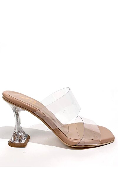 bescobel Kadın Edva Şeffaf Bant Şeffaf Topuklu Terlik