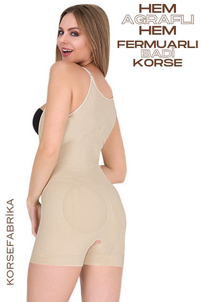 KORSEFABRİKA Recovery Short Leg Badi Corset - Agraphed and Zippered