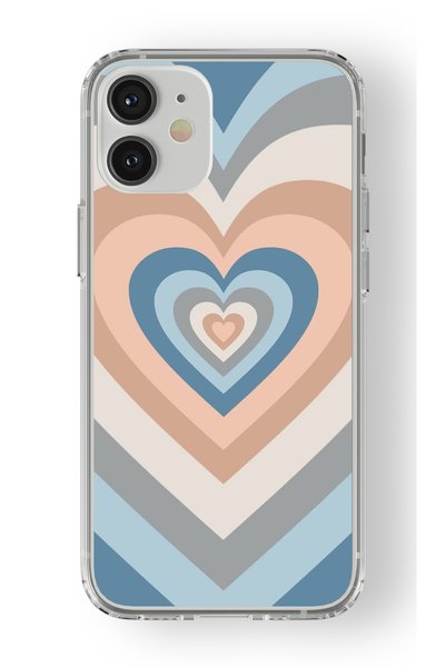 Multitronic حافظة شفافة مطبوعة بتصميم قلب لاتيه متوافقة مع هاتف آيفون 12