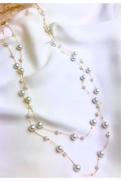 a rose jewelry İkili Uzun İnci Kolye