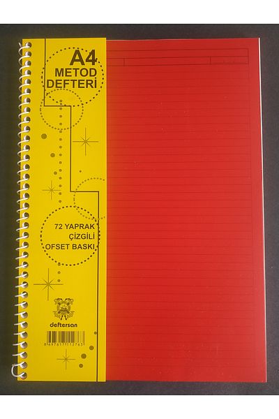 DEFTERSAN 1 Buc A4 72 Foi Copertă PP cu rigle