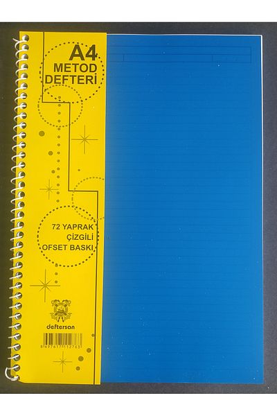DEFTERSAN 1 Buc A4 72 Foi Copertă PP cu rigle