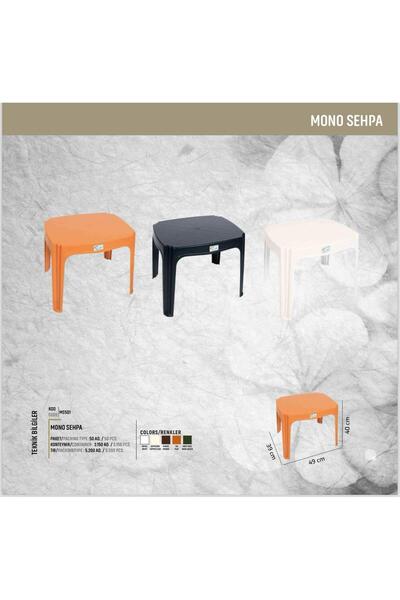 SAZLIK Monoblok Şezlong Sehpası Beyaz