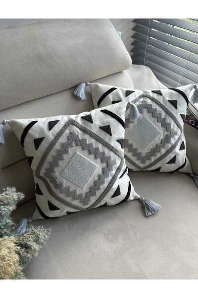 FN Punch Embroidered 2 Pieces Throw Pillow Cover