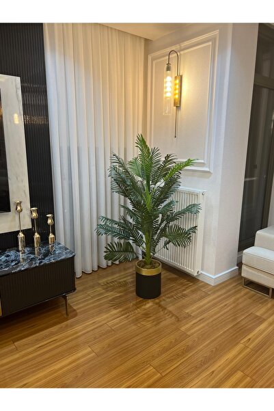 İremÇiçekçilik Siyah Gold Saksıda Yeni Areka Yapay Ağaç Yapay Çiçek