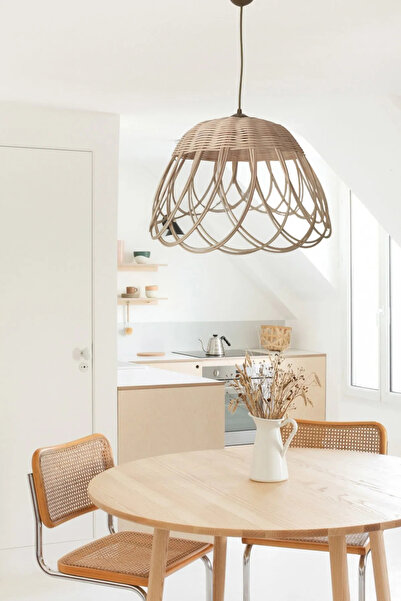 FN Rattan Bambu Hasır Avize (DUY DAHİL)