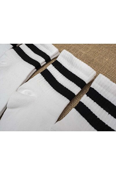 Mudizone 4 чифта черно-бели унисекс чорапи за колеж на райета