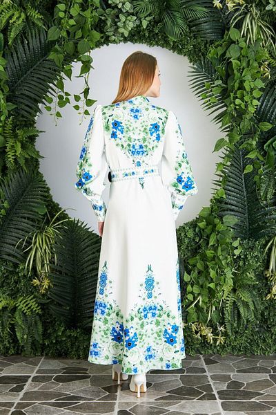 WellWay Rochie din stofă Atlas (curea inclusă)-verde