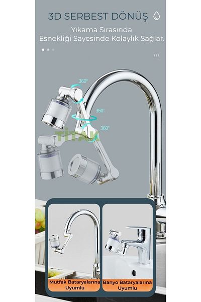 YMV 1080 Degree Rotatable Chrome Plated Faucet Tip with New Filter