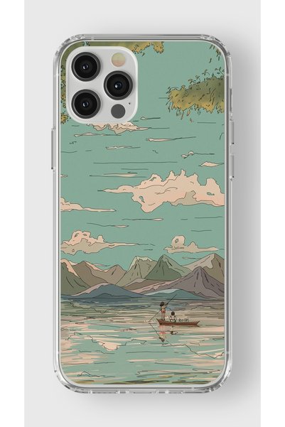 Multitronic حافظة شفافة مطبوعة بتصميم فني متوافق مع هاتف Iphone 12 Pro Max
