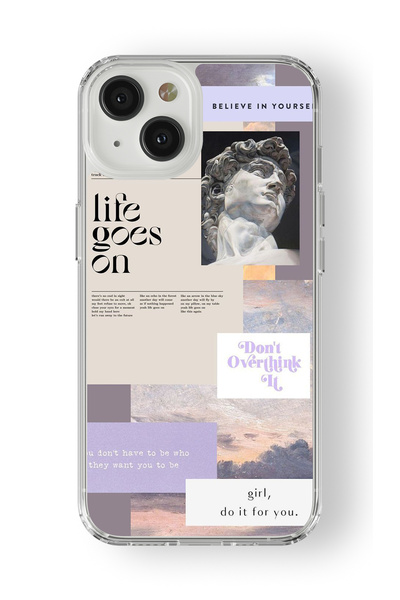 Multitronic Iphone 14 Compatible Life Goes On Design Printed Transparent Case